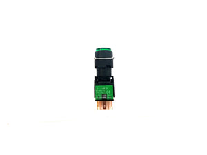 16mm Round Head Shape Momentary Type Illuminated Push Button Green Color - A16RMS Auspicious Taiwan - Qahraba
