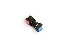 16mm Square Head Shape Momentary Type Illuminated Push Button Blue Color - A16SMS Auspicious Taiwan - Qahraba