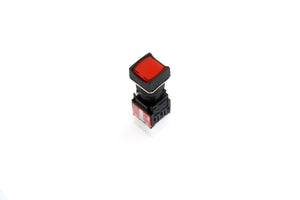 16mm Square Head Shape Momentary Type Illuminated Push Button Red Color - A16SMS Auspicious Taiwa - Qahraba
