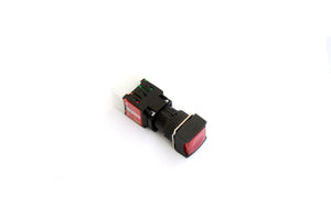 16mm Square Head Shape Momentary Type Illuminated Push Button Red Color - A16SMS Auspicious Taiwa - Qahraba