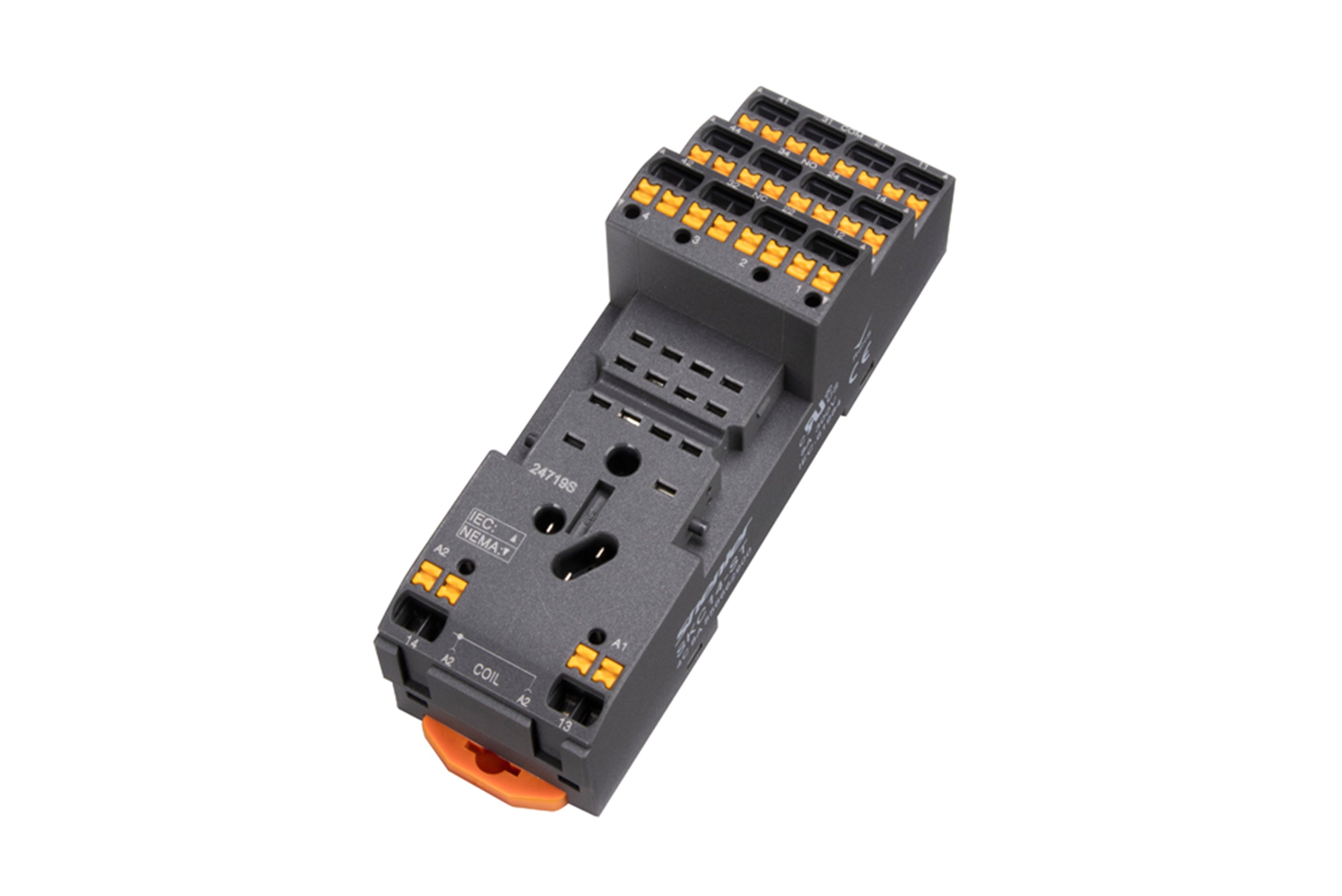 Relay Base Din Rail Mount 14 Pin Push Terminal SKC14-ST - Qahraba