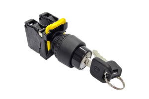 22mm Key Switch Momentary Black T2 Series Auspicious