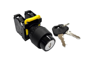 22mm Key Switch Momentary Black T2 Series Auspicious
