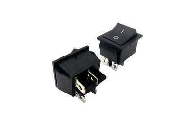 Rocker Switch On-Off 4Pin 16A 250VAC Spring Return Black Color - Daier - Qahraba