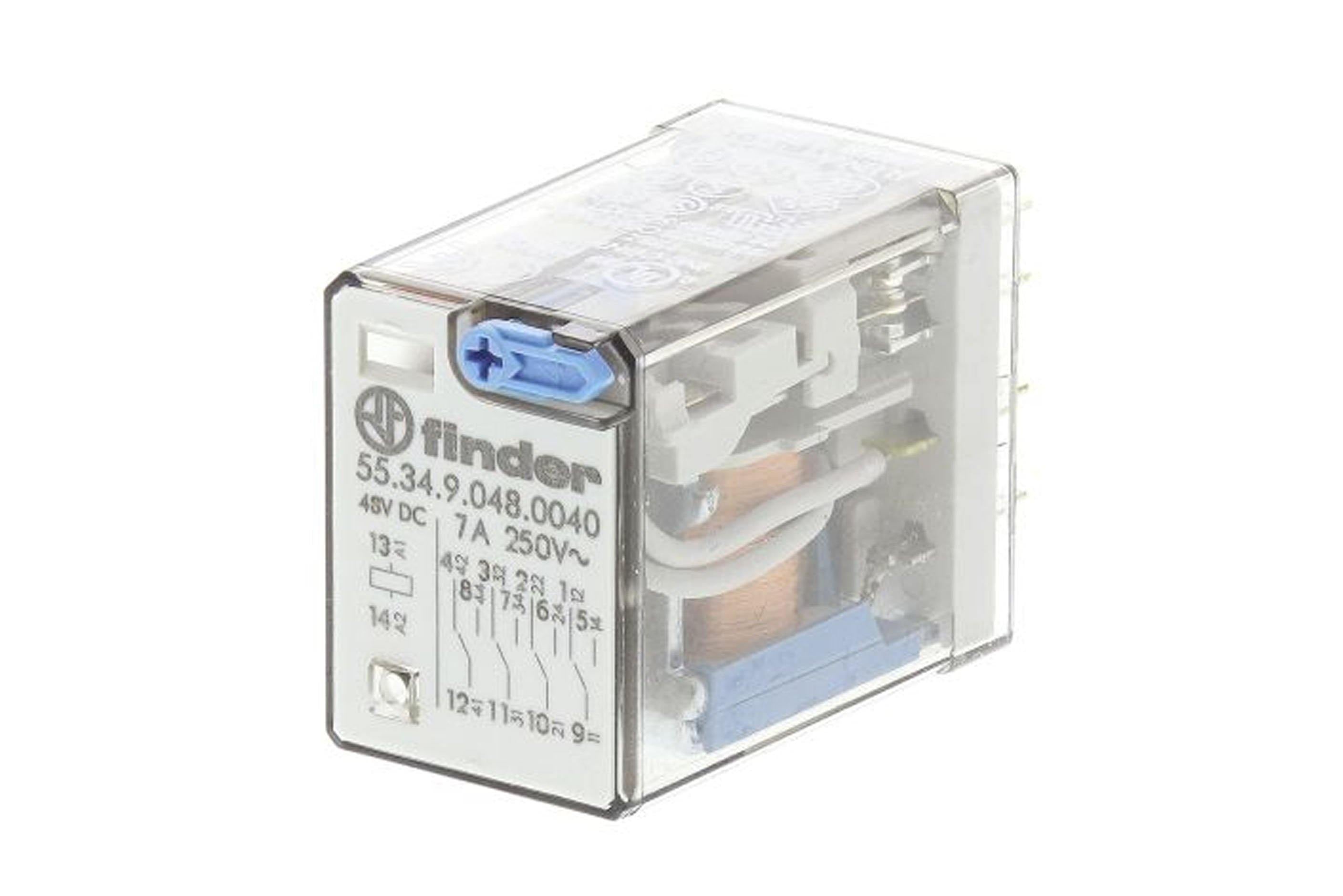 Plug In Non-Latching Relay 4PDT 48VDC Coil - 55.34.9.048.0040 Finder ...