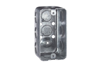 58361 4 x 2-1/8 inch Steel Back Box 3/4" Knockouts Steel City ABB