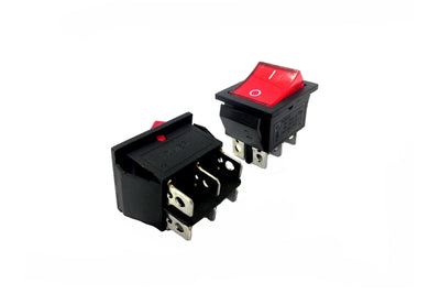 Rocker Switch On-Off 6Pin 16A 250VAC Red Color - Daier - Qahraba