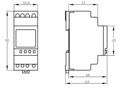 Digital Twilight Switch 230V w/ 30 Memory Location Din Rail Mount - 972413 Hugo Muller Germany - Qahraba