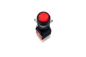 16mm Round Head Shape Momentary Type Illuminated Push Button Red Color - A16RMS Auspicious Taiwan - Qahraba