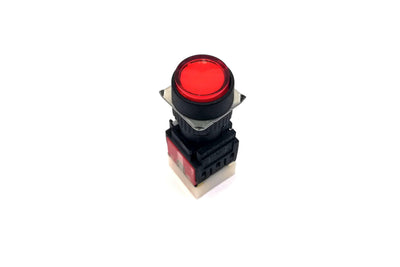 16mm Round Head Shape Momentary Type Illuminated Push Button Red Color - A16RMS Auspicious Taiwan - Qahraba