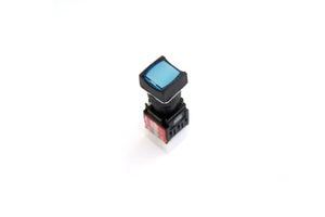 16mm Square Head Shape Momentary Type Illuminated Push Button Blue Color - A16SMS Auspicious Taiwan - Qahraba