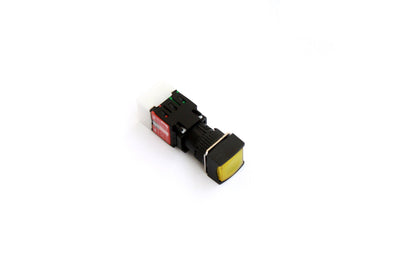 16mm Square Head Shape Latching Type Illuminated Push Button Yellow Color - A16SAS Auspicious Taiwan - Qahraba