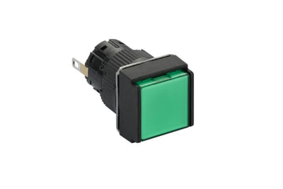 16mm Square LED Indicator Green AUSPICIOUS