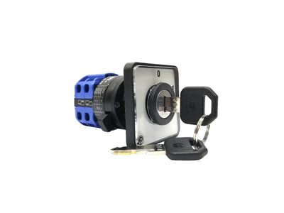 Rotary Cam Changeover Switch with Key On-Off / 0-1 20A 4Pole - A202AK Auspicious Taiwan - Qahraba