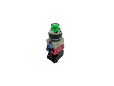25mm TWS Series LED Illuminated Momentary Push Button 200VAC/220VAC 1NO & 1NC Contacts Green Color - ALS22611DNG Idec Japan - Qahraba