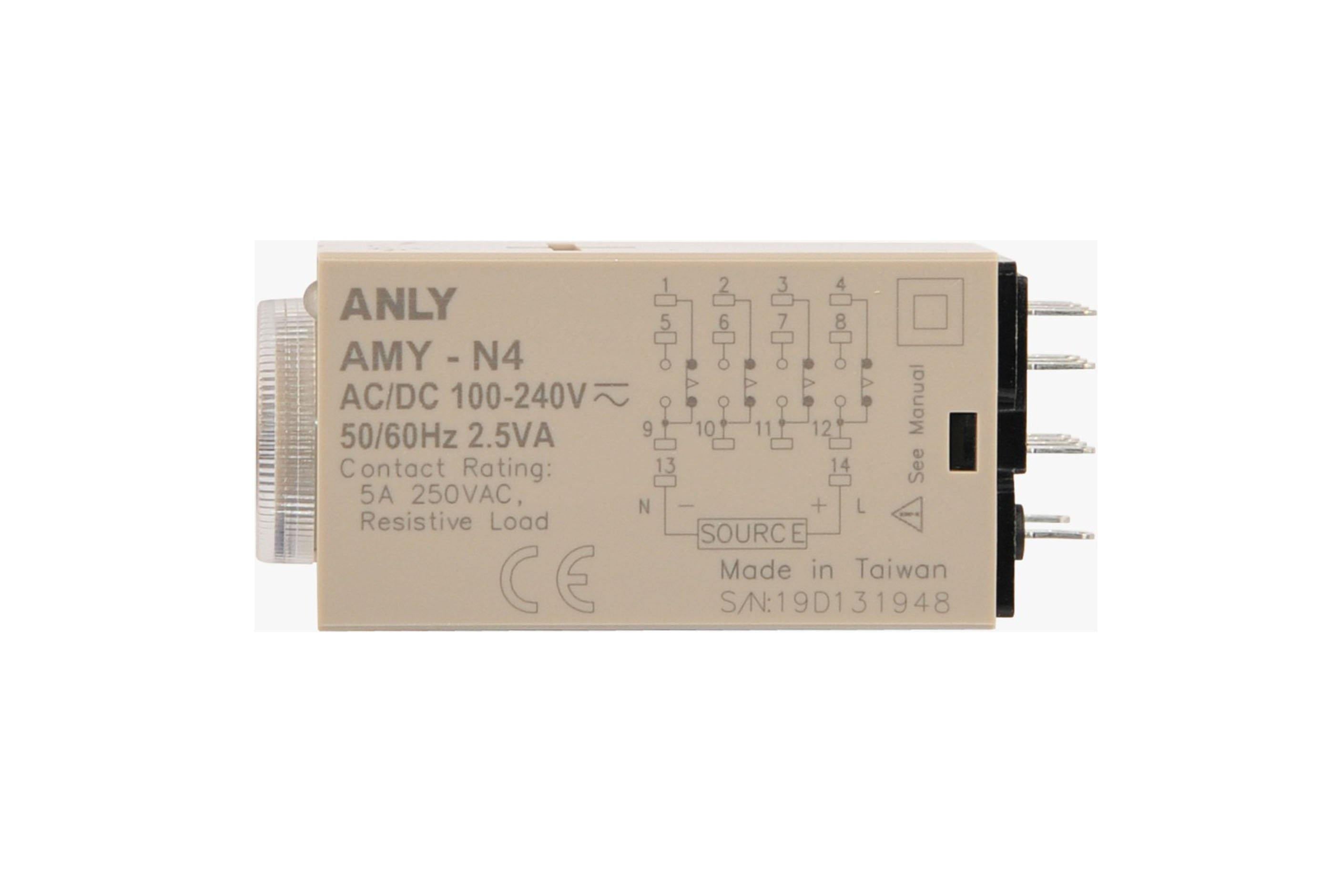 Multi Range Analogue Timer 14pin 5A - AMY-N4 Anly Taiwan - Qahraba
