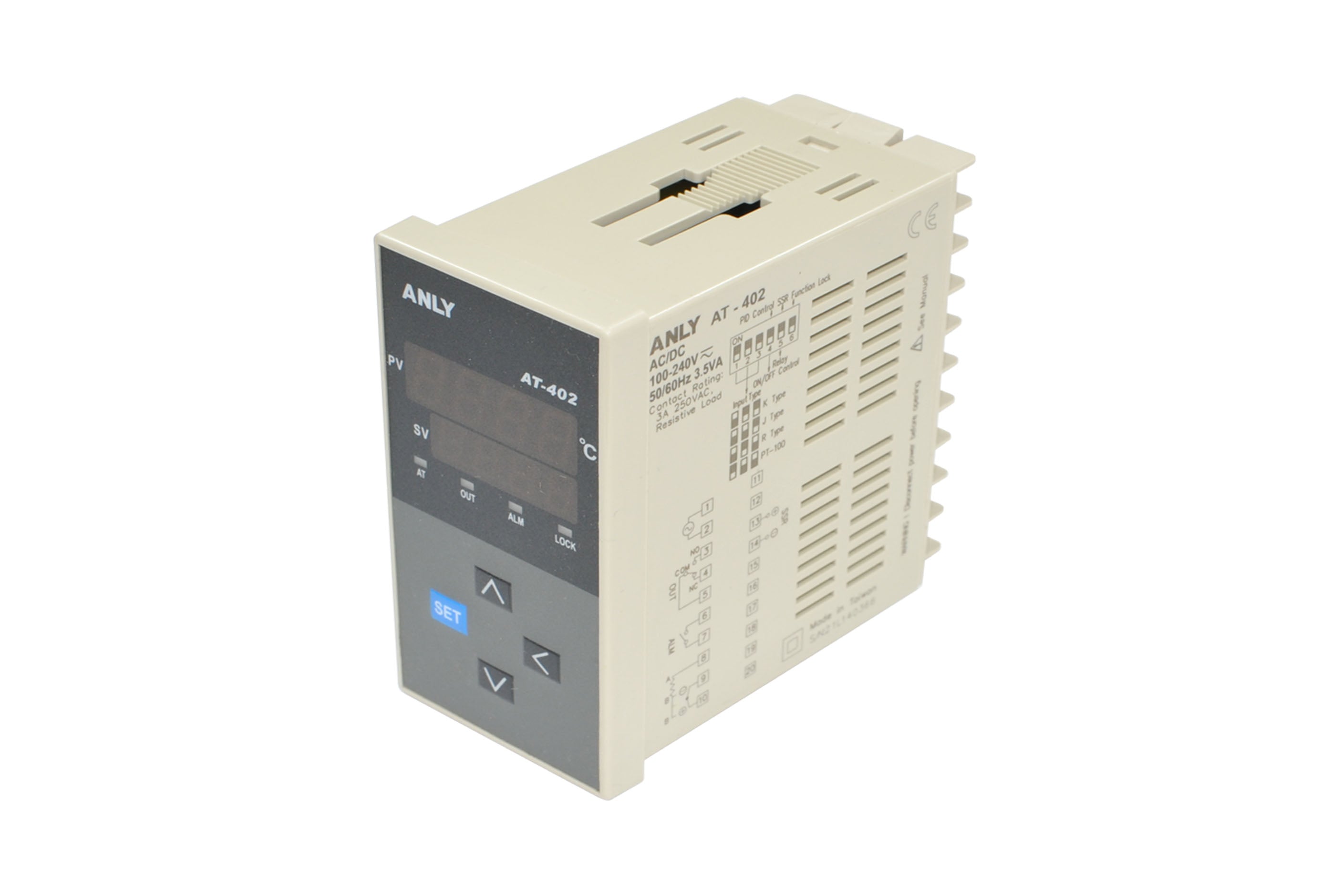 PID Temperature Controller 100-240VAC 3A 96x48mm AT-402 Anly - Qahraba