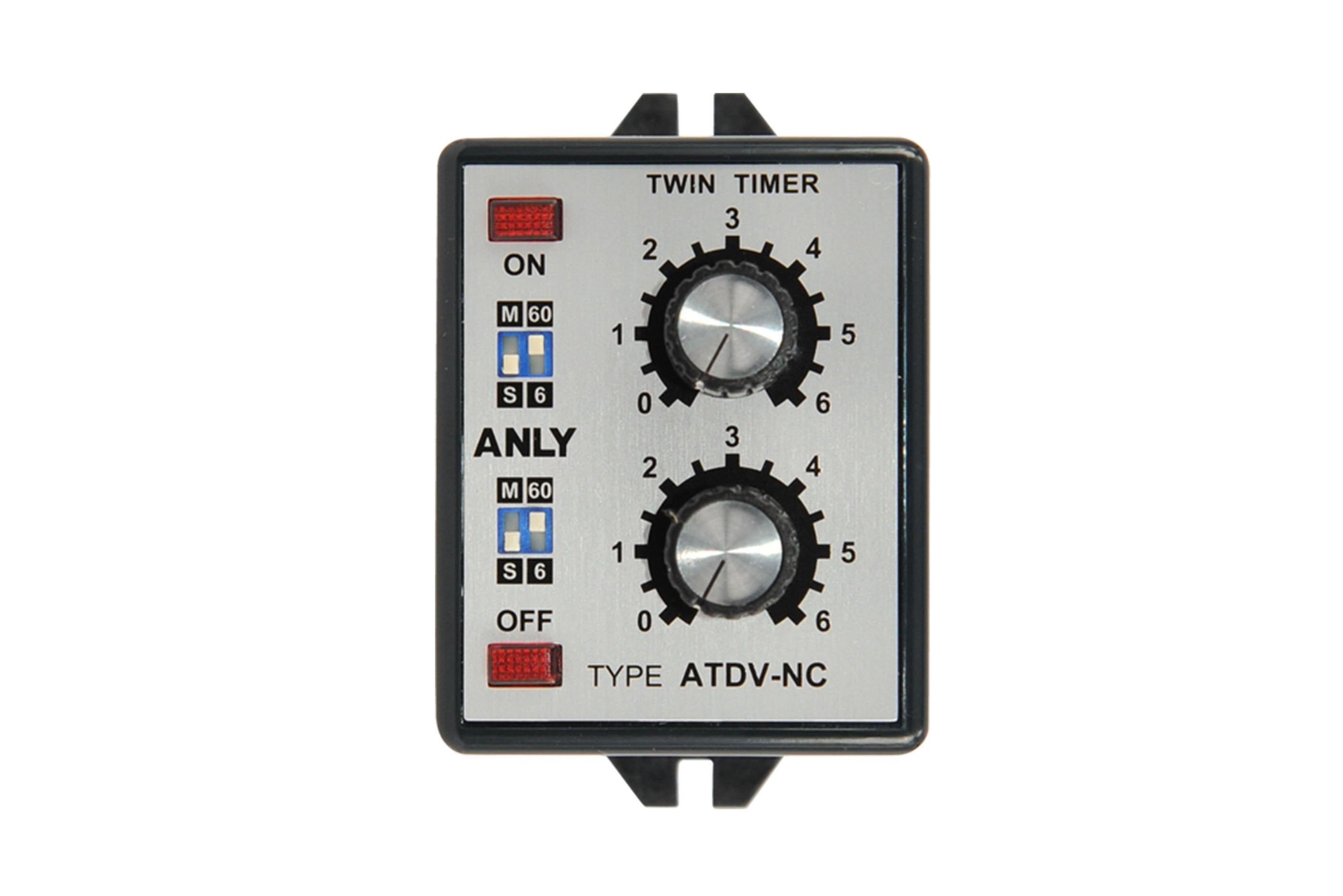 Multi Range Analog Twin Timer AC110-240V - ATDV-NC Anly Taiwan - Qahraba