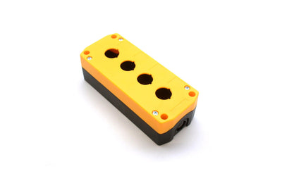 22mm Four Hole Protection Control Box IP65 Yellow/Black - B4A Auspicious Taiwan - Qahraba
