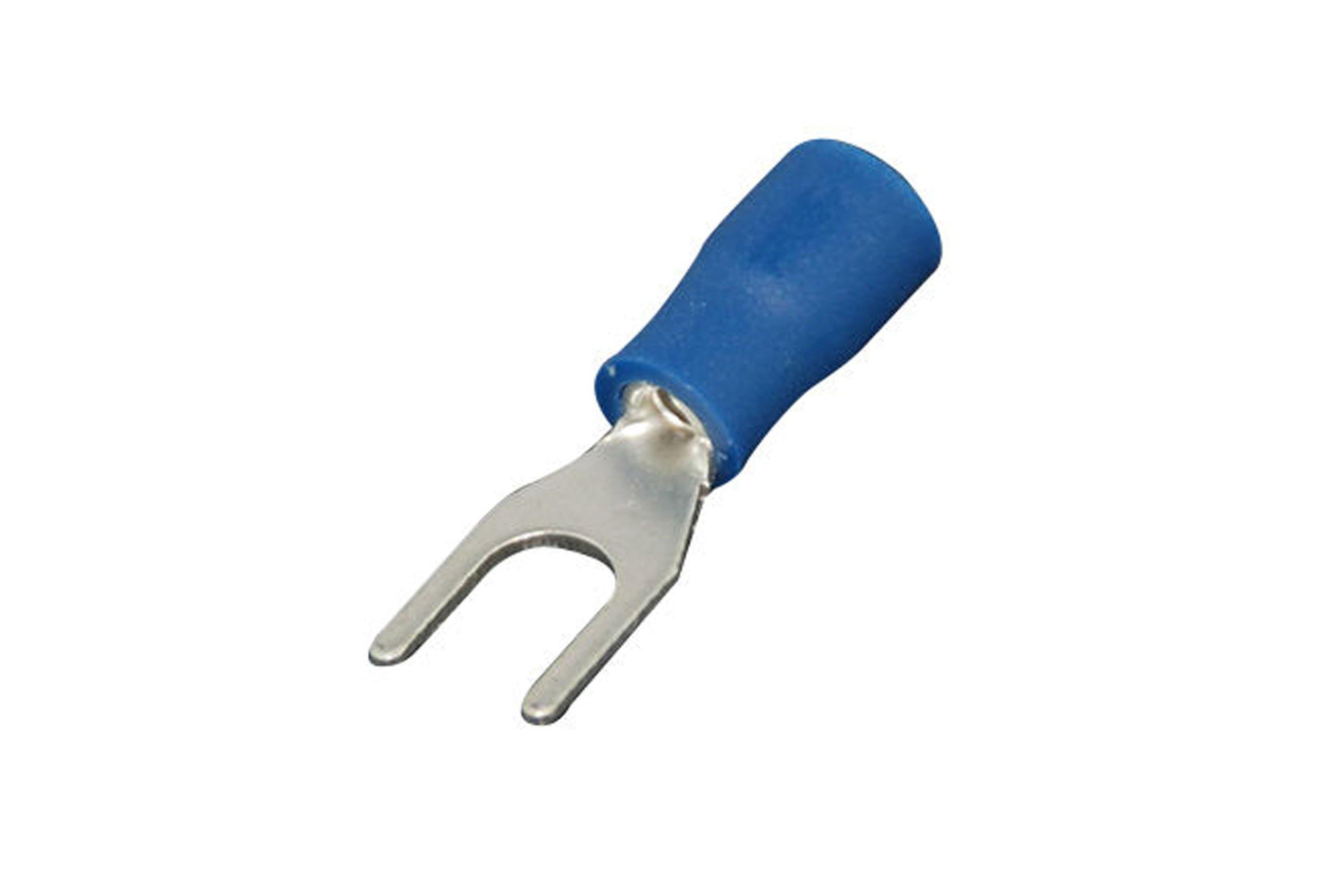 Blue Insulated Cable Lugs Fork Type 2.5mm (Pack of 50) - SV2 - Qahraba