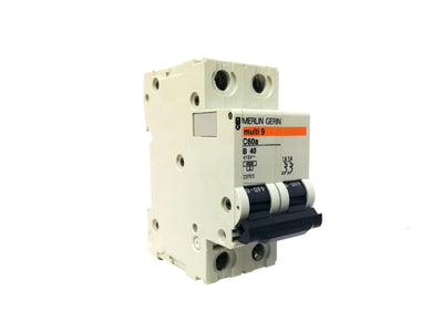 MCB - Miniature Circuit Breaker 40A 4.5kA 2Pole B Curve - B40 Merlin Gerin - Qahraba