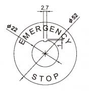 22mm Emergency Stop Label Plate Yellow - G2BM4 Auspicious Taiwan - Qahraba