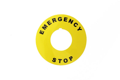 22mm Emergency Stop Label Plate Yellow - G2BM4 Auspicious Taiwan - Qahraba