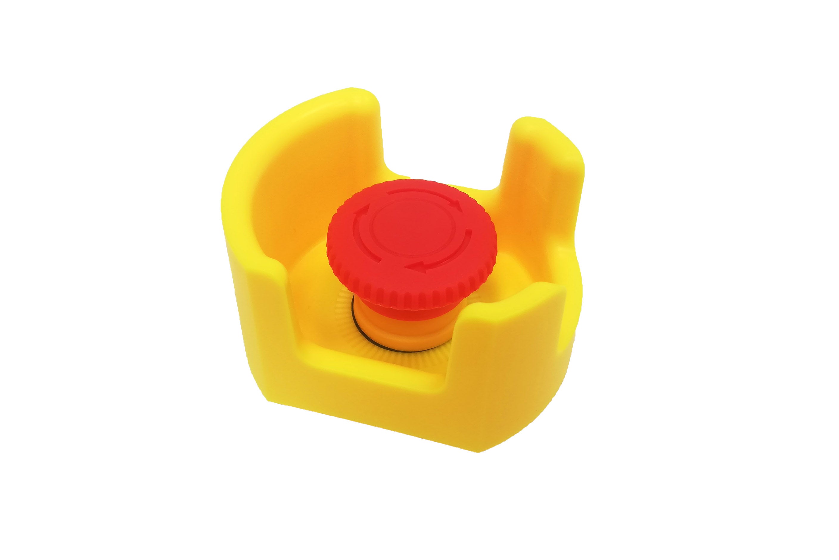 Emergency Push Button Guard 22mm Height: 40mm Yellow PVC G3B22 - Qahraba