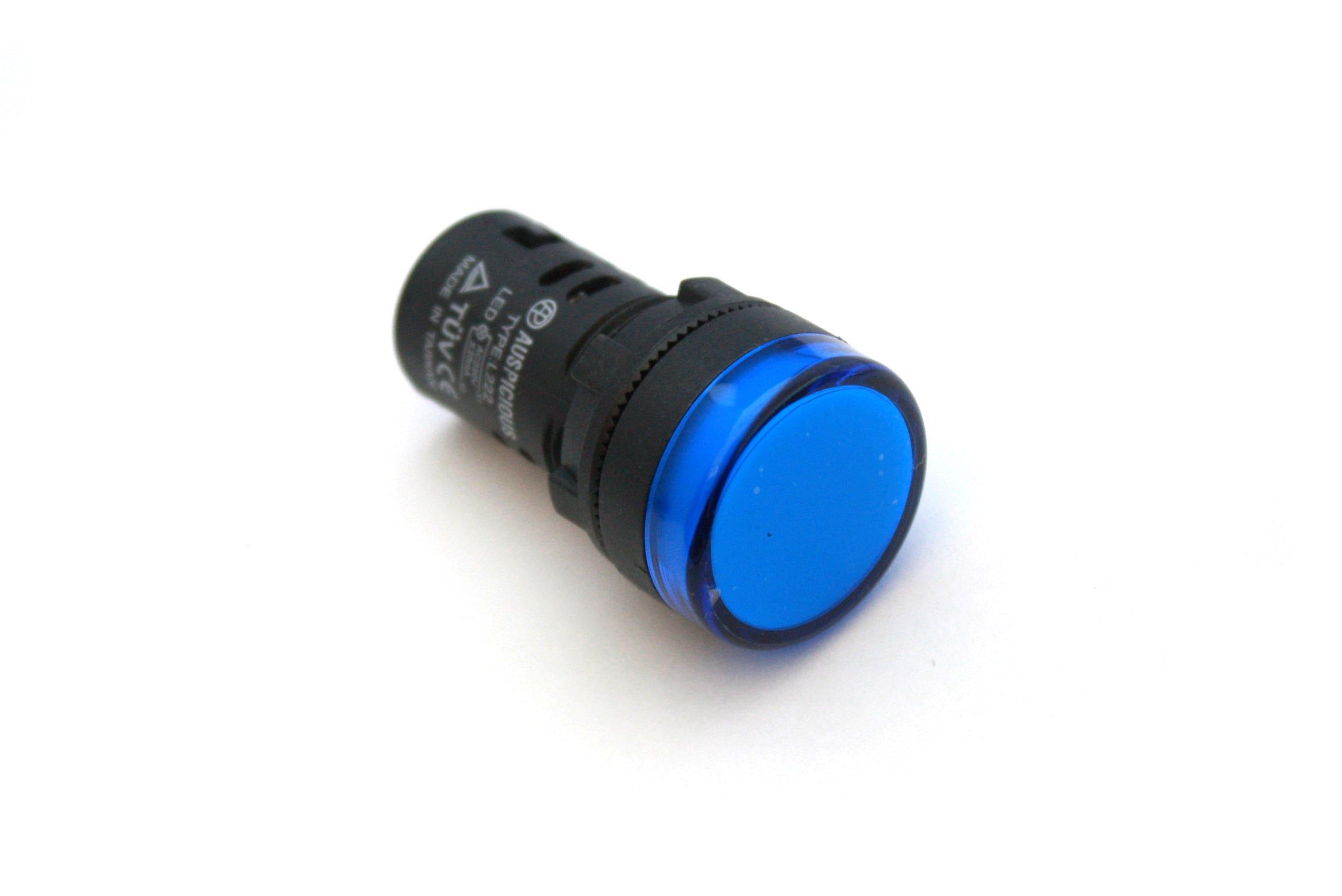 Panel Mount LED Indicator 22mm Blue IP65 Model: L22 Auspicious - Qahraba