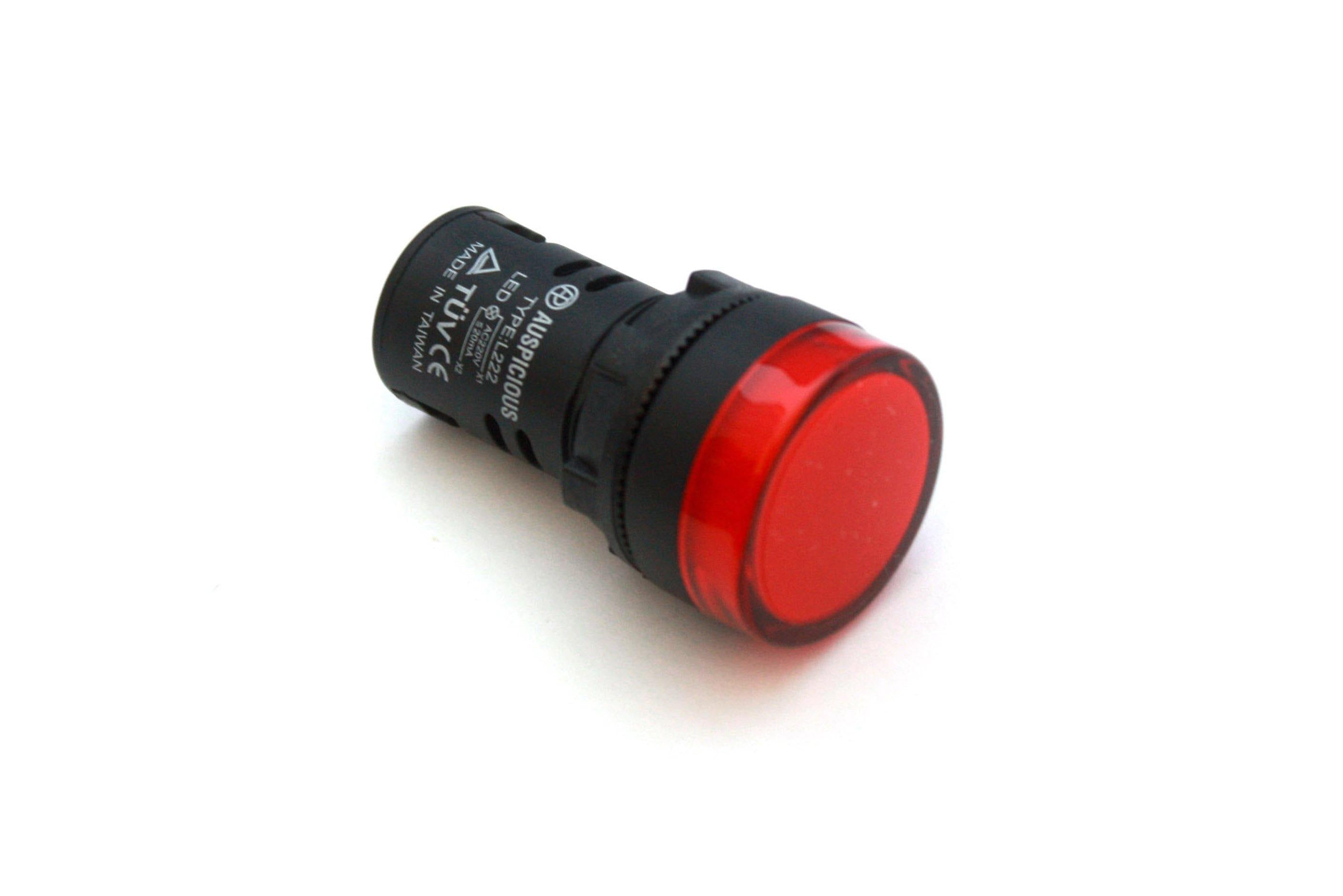 Panel Indicator LED 22mm Red Stead Light Model: L22 Auspicious - Qahraba