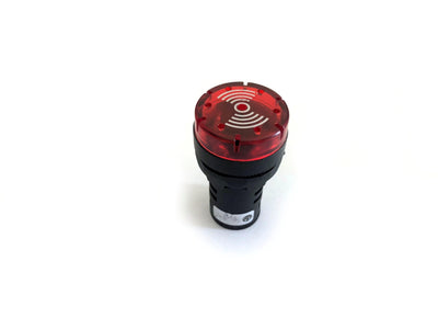 22mm Panel Buzzer with Indicator Light Red Color 220VAC - LB22-R Auspicious Taiwan - Qahraba