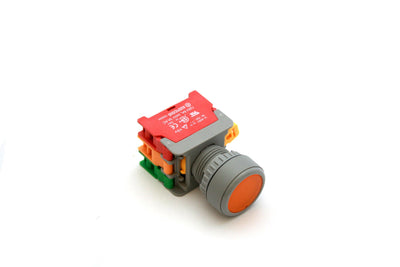 22mm Momentary Type Illuminated Push Button Yellow Color IP65 - LXB22 Auspicious Taiwan - Qahraba