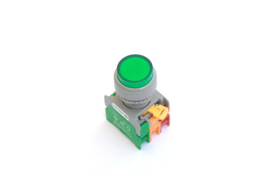 22mm Monenatry Type Illuminated Extended Head Push Button Green Color IP65 - LXL22 Auspicious Taiwan - Qahraba