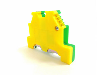 4mm Earth Terminal Block Yellow/Green - PE4 Auspicious Taiwan - Qahraba