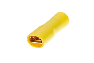 Female Yellow Full Insulated Cable Lugs Spade Type 4-6mm (Pack of 50) - FDFD5 - Qahraba