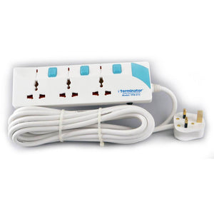 3 Way Universal Extension Socket 3M - TPB 613 Terminator - Qahraba