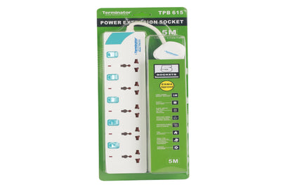 5 Way Universal Extension Socket 3M - TPB 615 Terminator - Qahraba